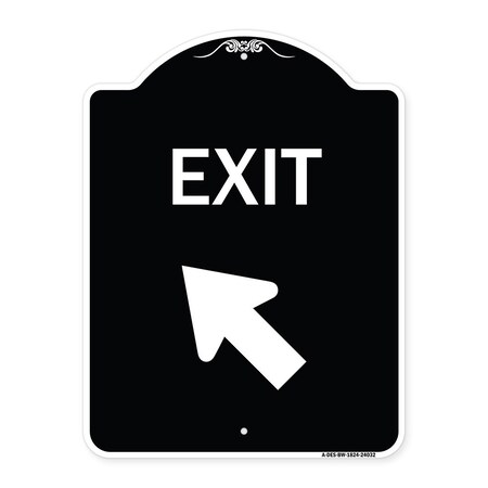 Signmission Exit Exit with Left Arrow Heavy-Gauge Aluminum Architectural Sign, 24" H, 18" L, BW-1824-24032 A-DES-BW-1824-24032